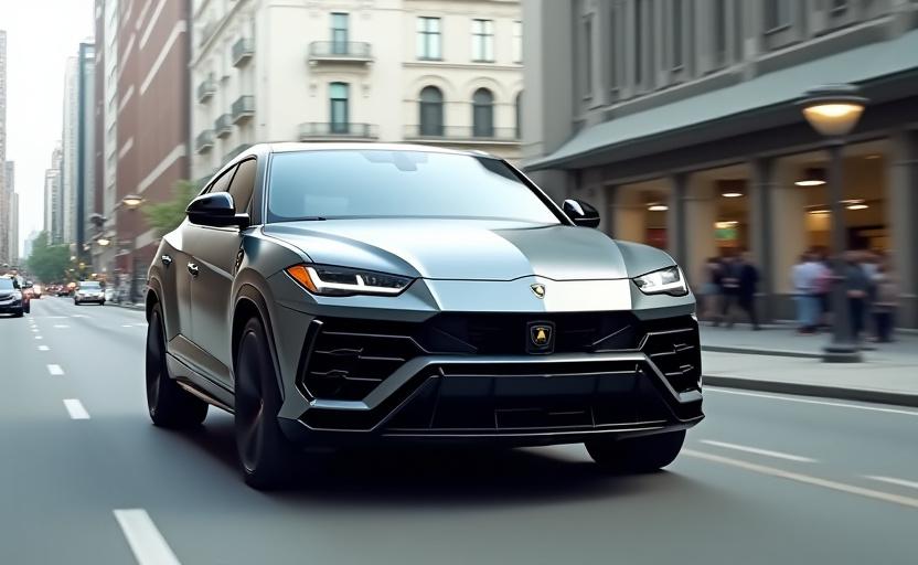 Lamborghini Urus Performante grigia in un ambiente urbano
